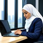 기독교와 갈등 해결 - **

"A successful Arab businesswoman in a professional, modest hijab and business attire, working on...