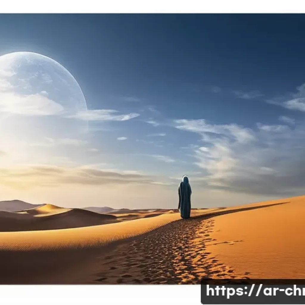 기독교와 영적 탐구 - **Prompt: The Soul's Whisper: A Journey for Meaning**
    "A solitary figure, seen from behind, stan...