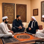 기독교와 가정교회 - A warm, intimate small home gathering of diverse Arabic-speaking adults engaged in open spiritual di...